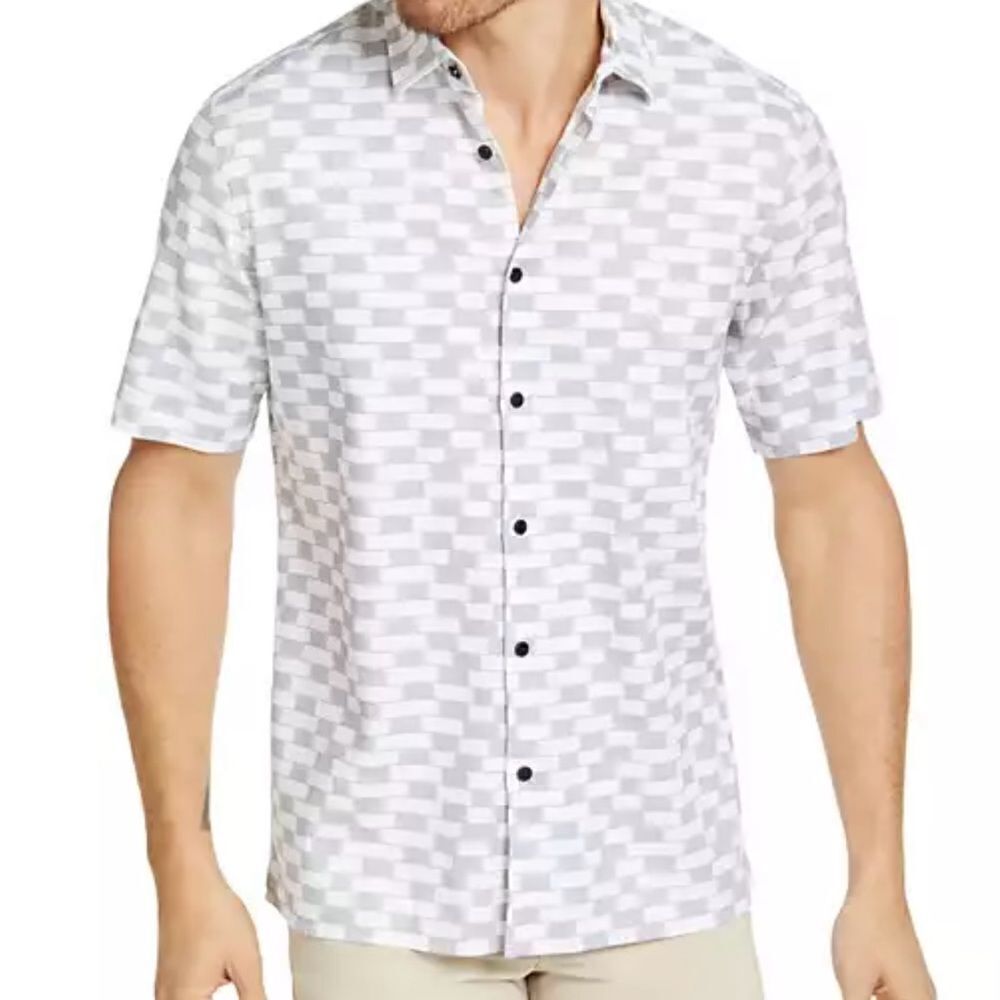 ALFANI Stretch Short Sleeve Shirt Men Size XXL